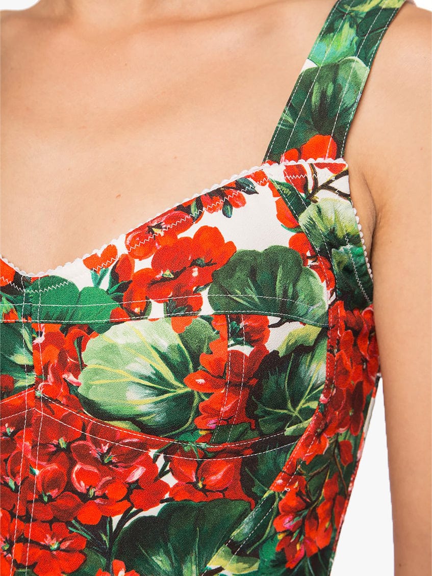 Dolce & Gabbana Geranium Print Cropped Top
