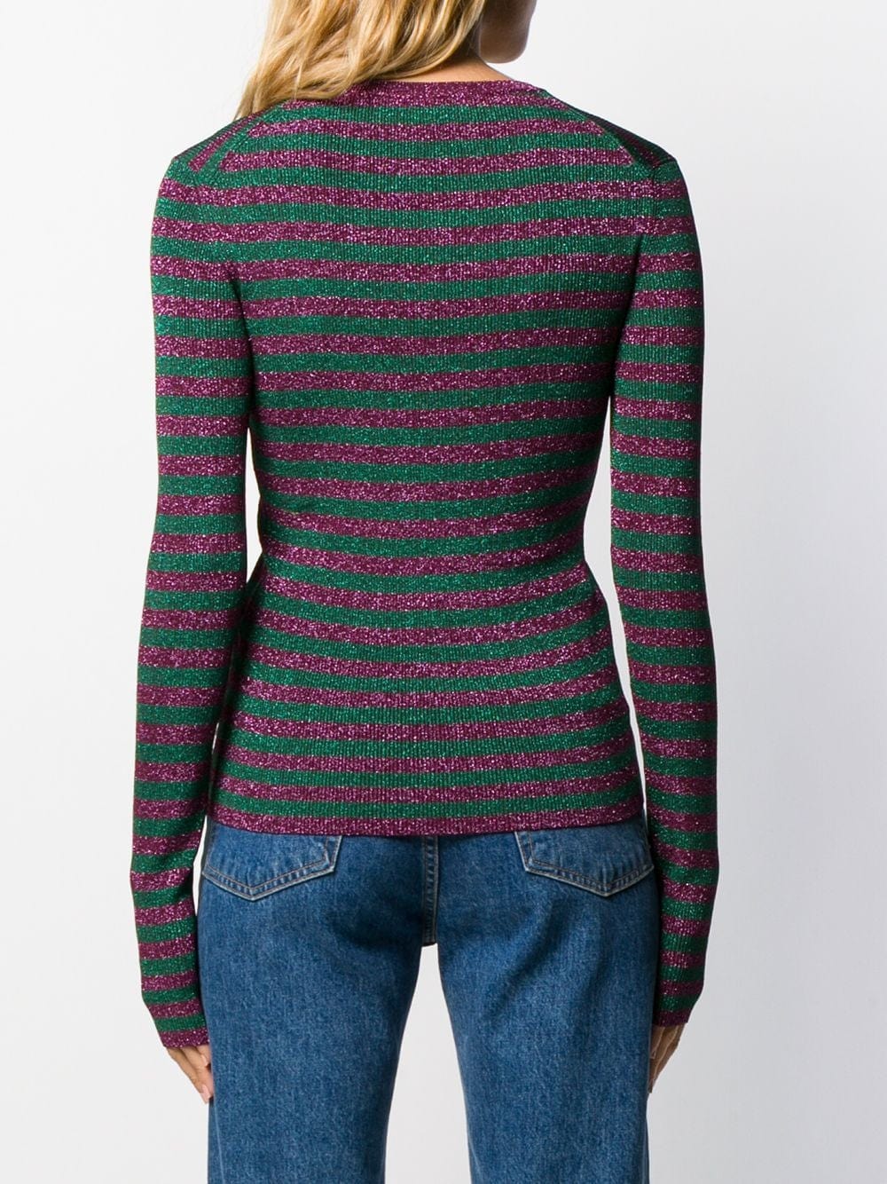 Dolce & Gabbana Glitter-Effect Striped Knit Sweater