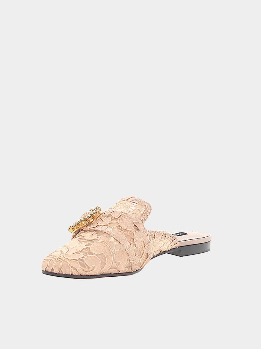 Dolce & Gabbana Jackie Crystal-embellished Lace Sandals