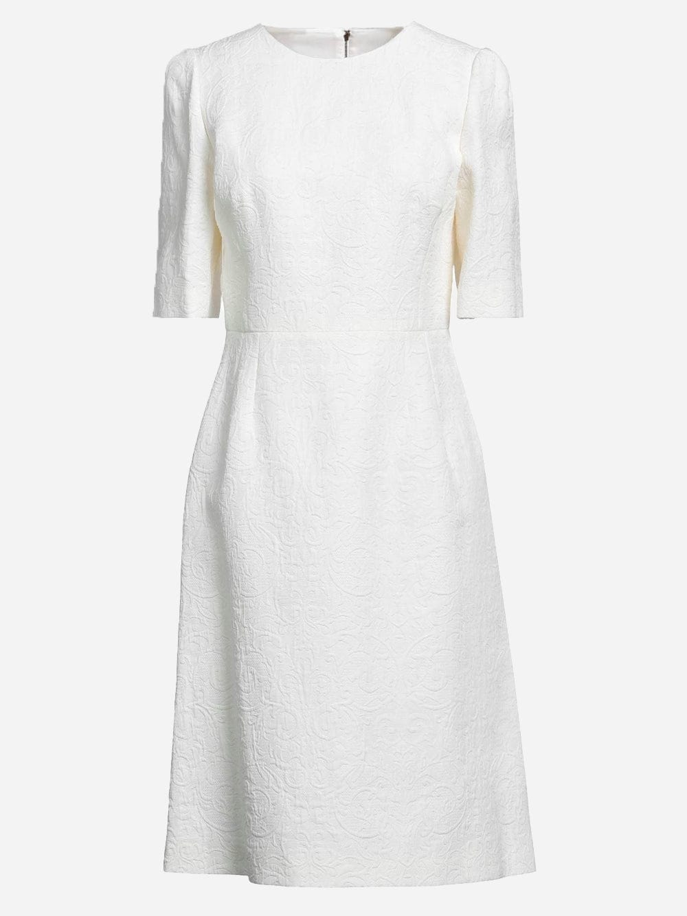 Dolce Gabbana Gaun midi selubung jacquard Sendegaro US