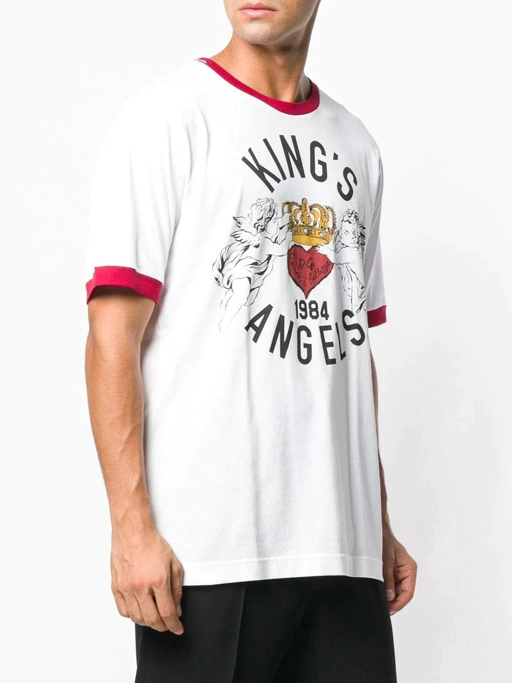Dolce & Gabbana King's Angel Print Cotton Jersey T-Shirt