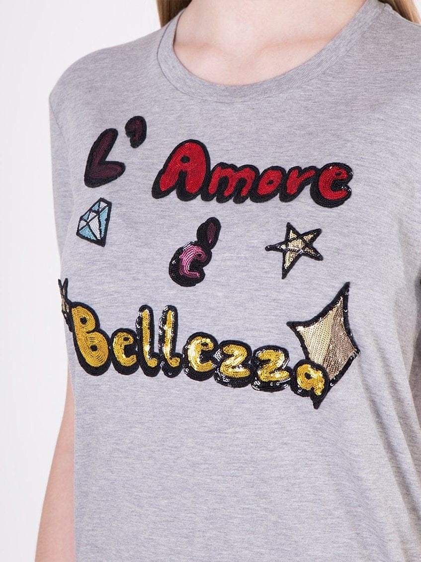 Dolce & Gabbana L’ Amore E’ Bellezza Sequined T-Shirt