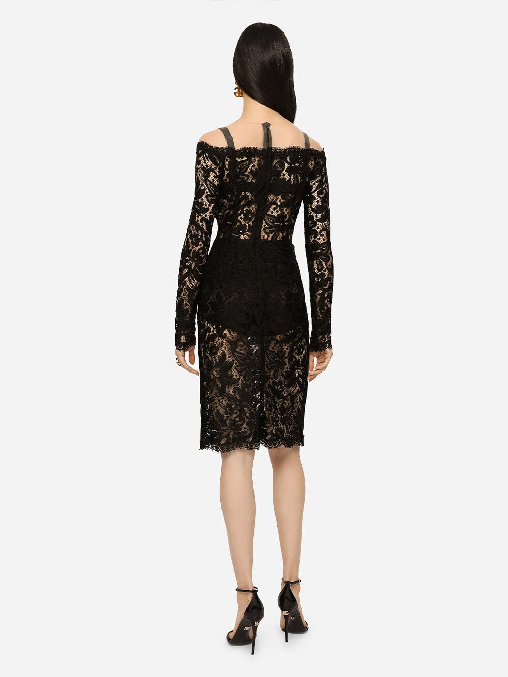 Dolce & Gabbana Lace and Tulle Midi Dress
