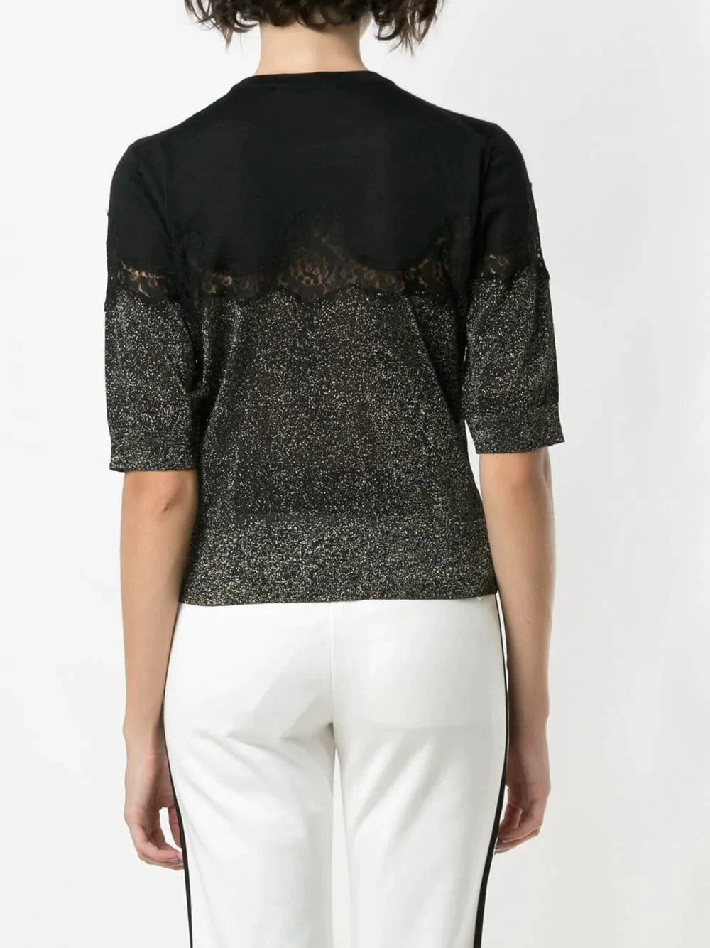 Dolce & Gabbana Lace-Trimmed Knit Sweater