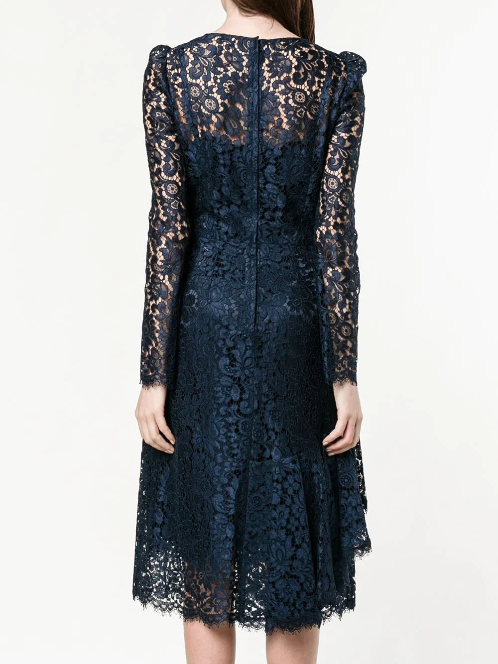 Dolce & Gabbana Lace Ruffle Midi Dress