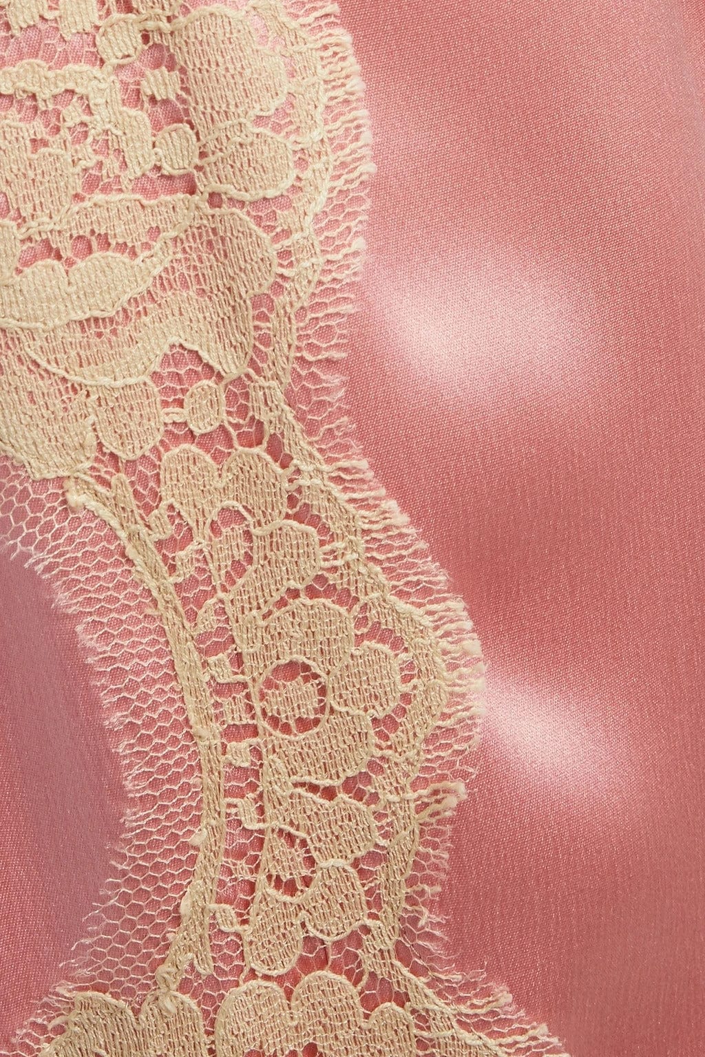 DOLCE & GABBANA Pants Pink Lace Trimmed Silk Satin Wide Legs IT38