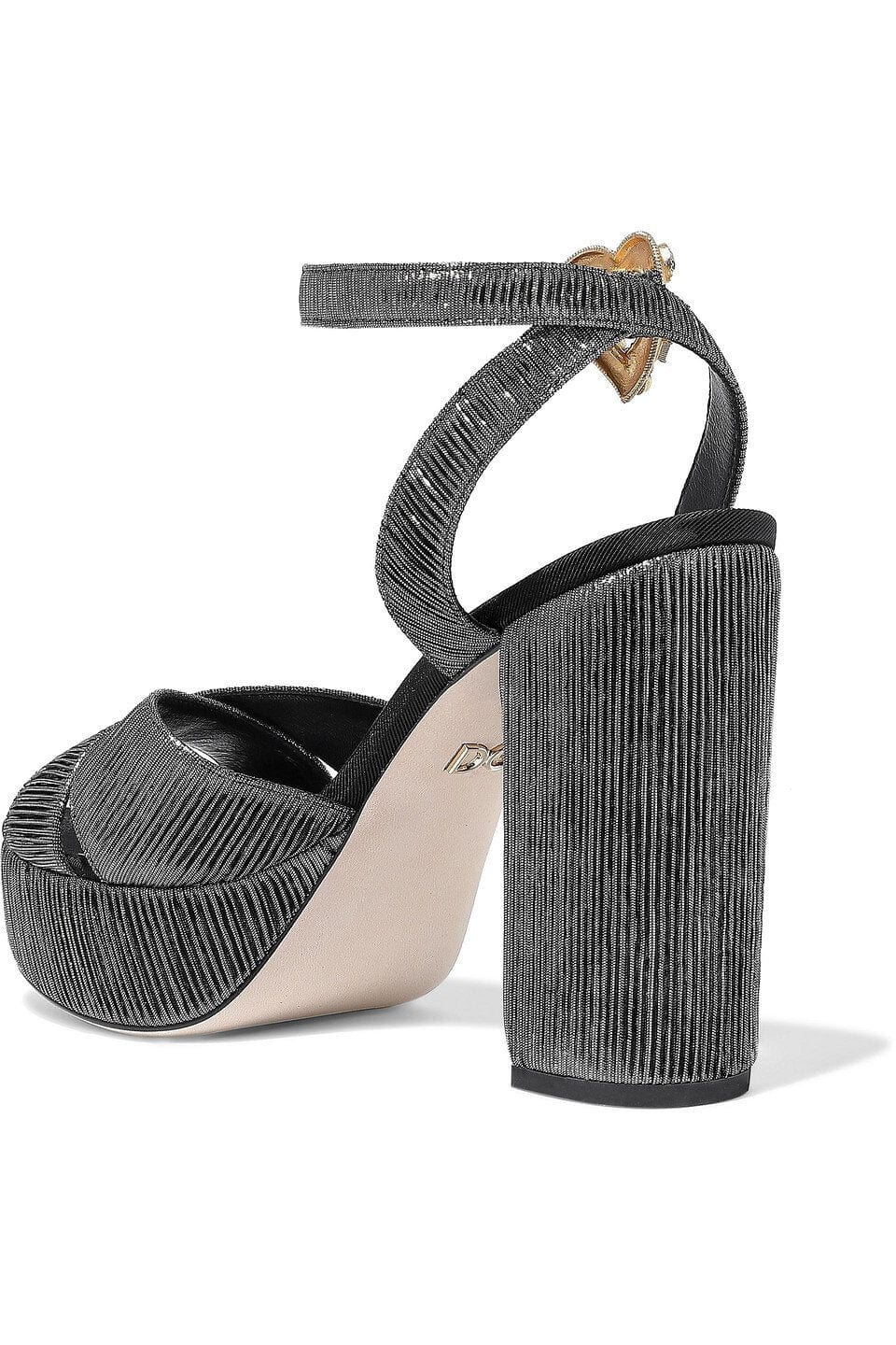 Dolce & Gabbana Lamé Embellished Platform Sandals