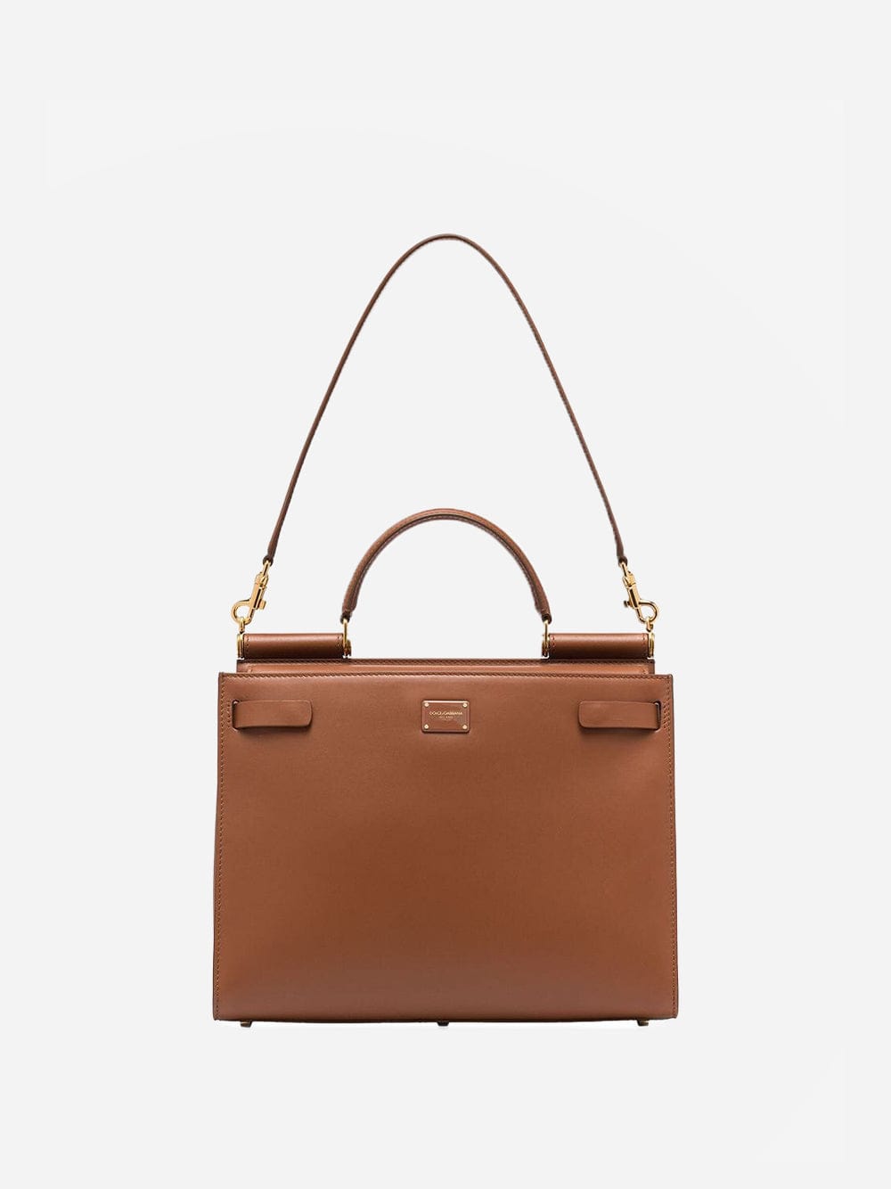 Sicily Small Suede Tote Bag in Brown - Dolce Gabbana