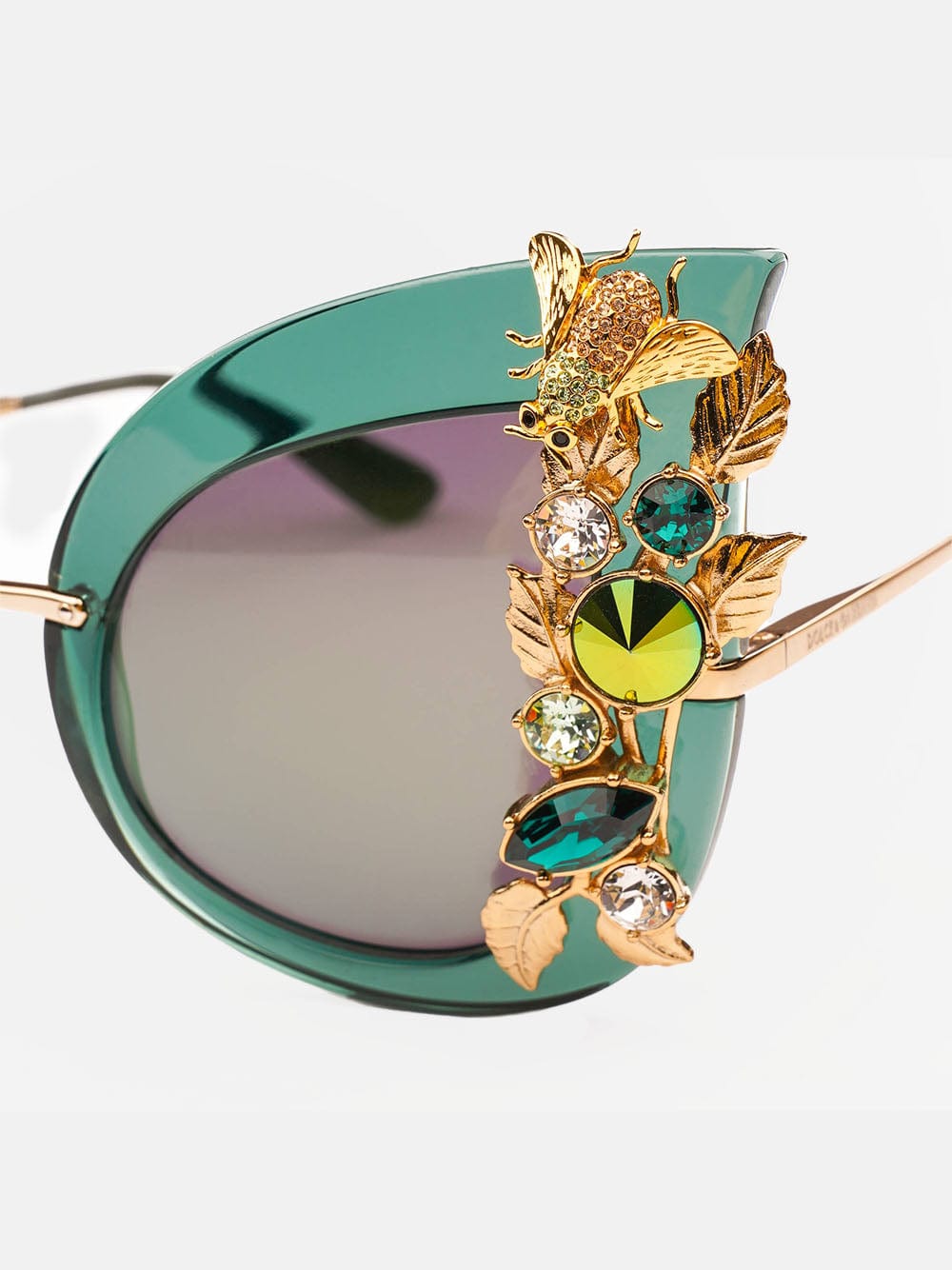 Dolce & Gabbana Leaf Embellished Butterfly Sunglasses