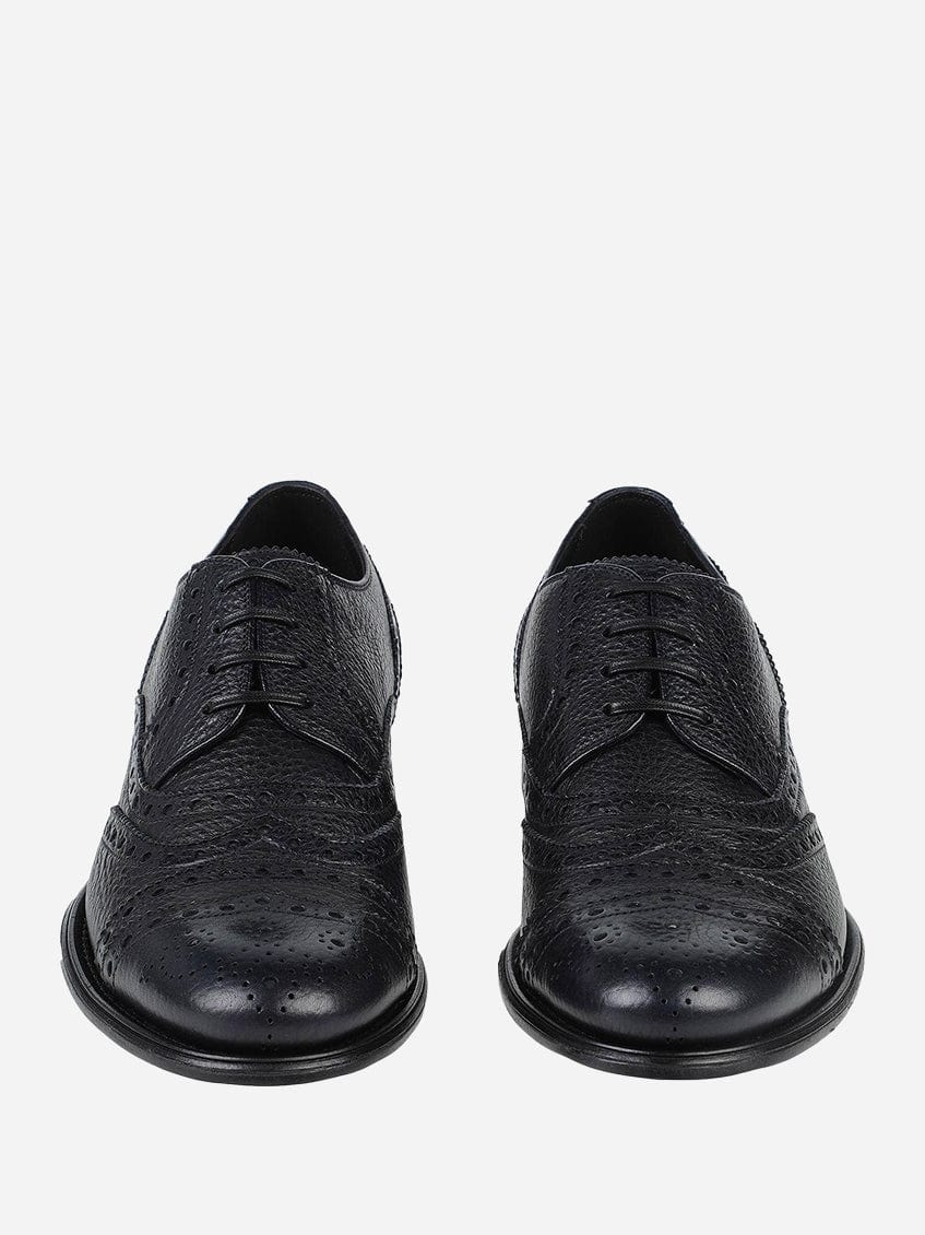 Dolce & Gabbana Leather Pebble Laced Shoes