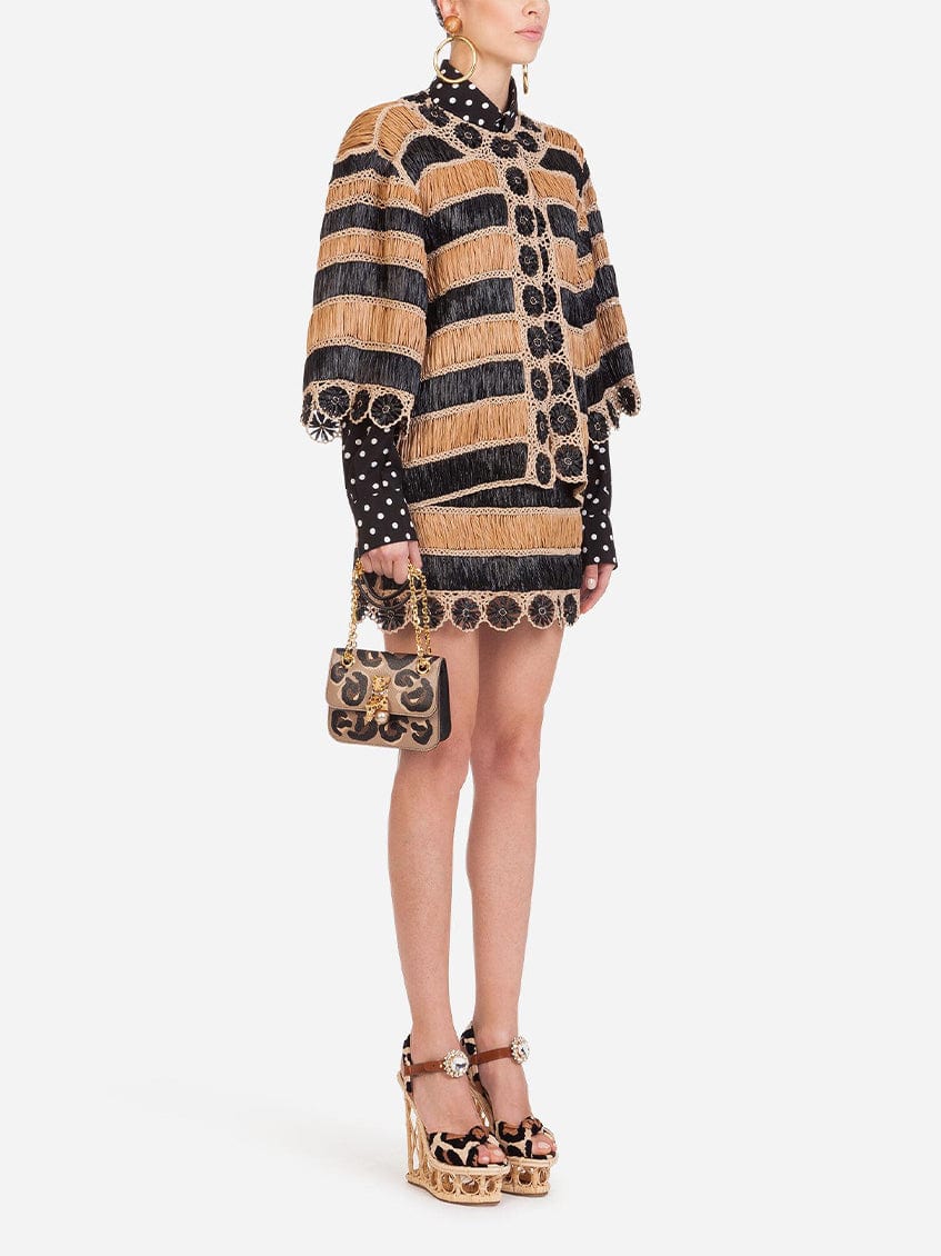 Dolce & Gabbana Leopard Print Bejewelled Wedge Sandals