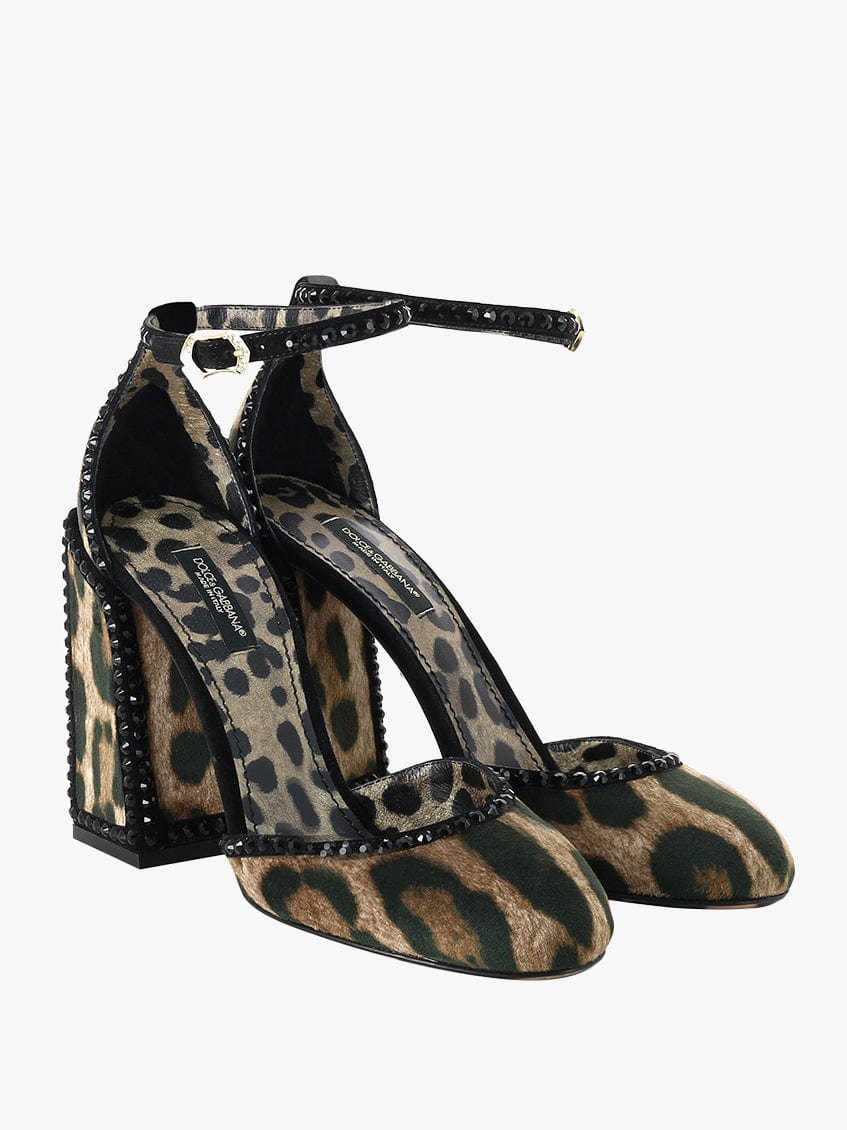 Dolce & Gabbana Leopard Print Block Sandals