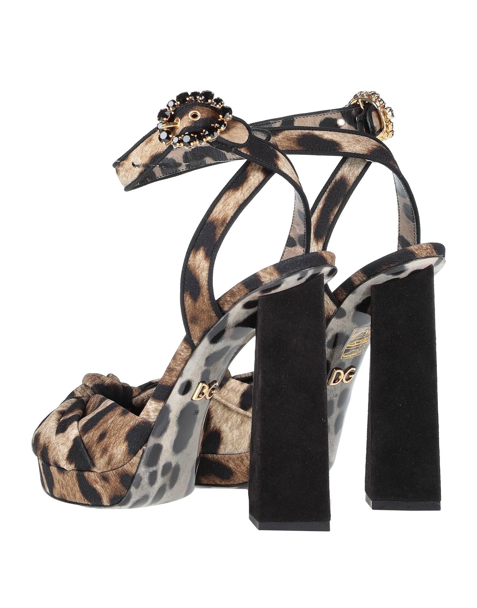 Dolce & Gabbana Leopard Print Embellished Sandals