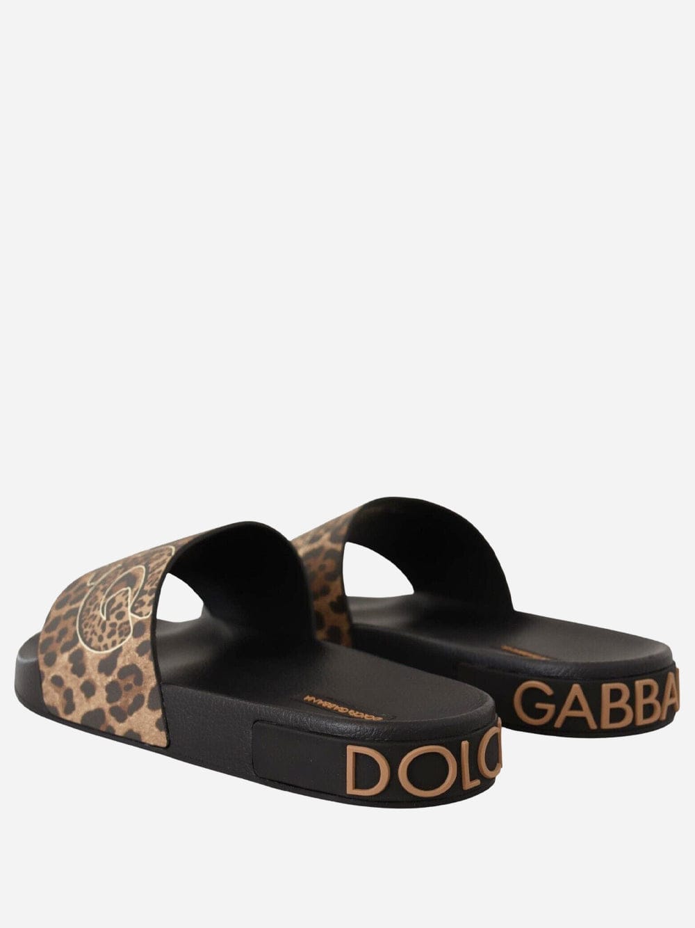 Dolce & Gabbana Leopard Print Logo Slides