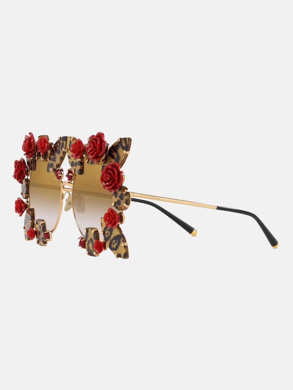 Dolce & Gabbana Leopard & Rose  Embellished Sunglasses