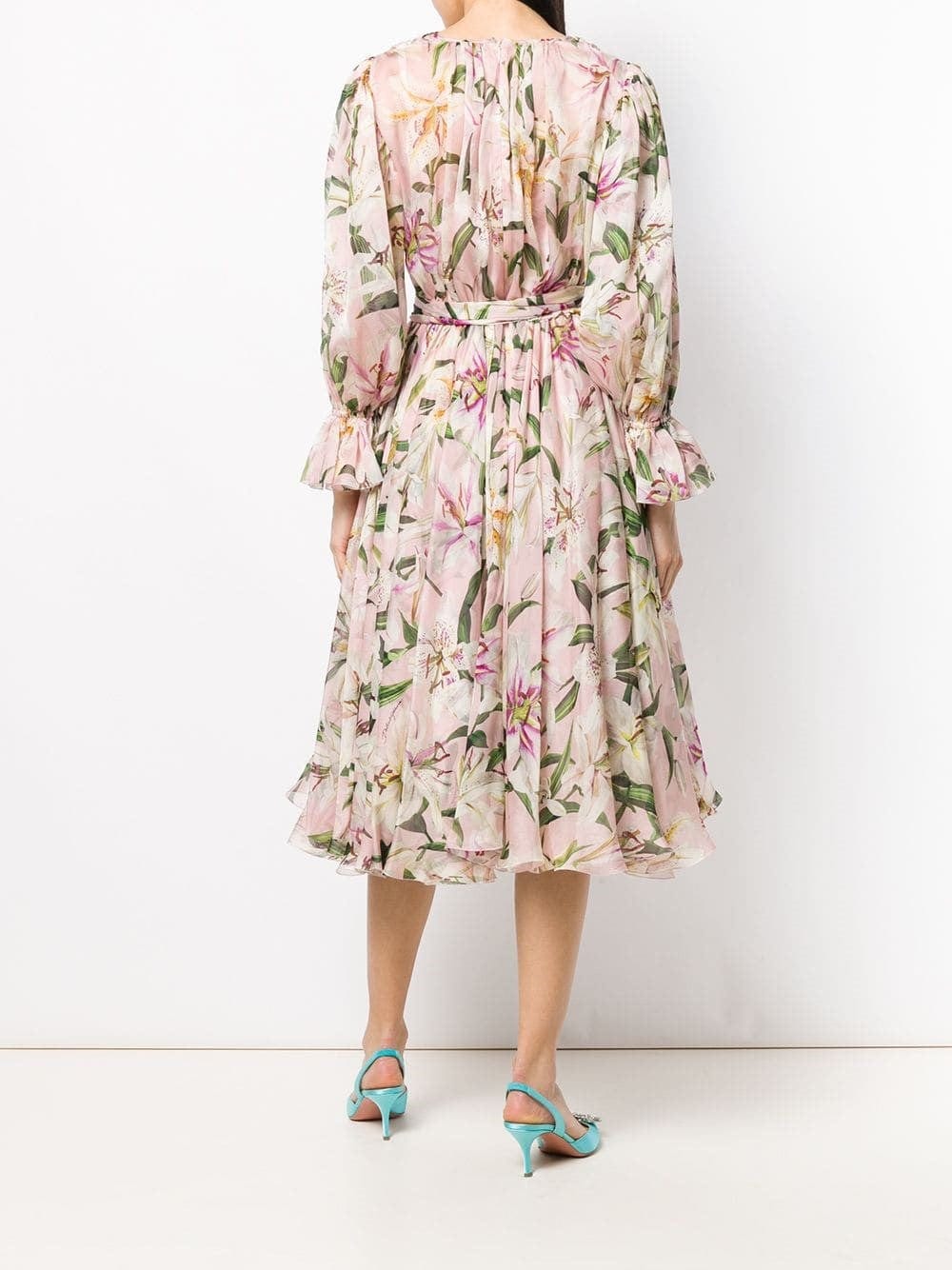 Dolce & Gabbana Lily Print Midi Dress