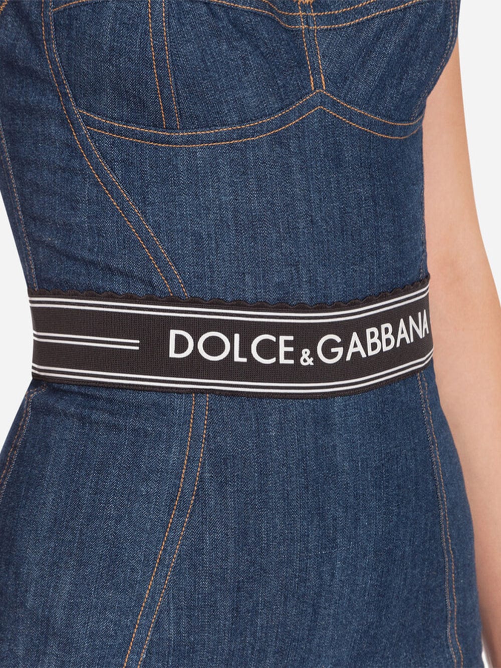 Dolce & Gabbana Logo Denim Bodysuit