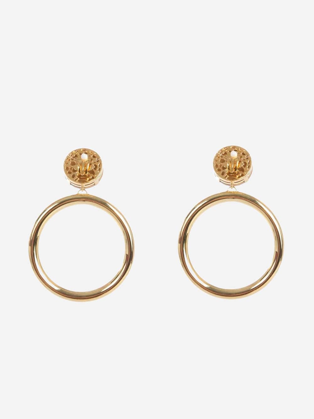 Dolce & Gabbana Logo Drop Hoop Earrings