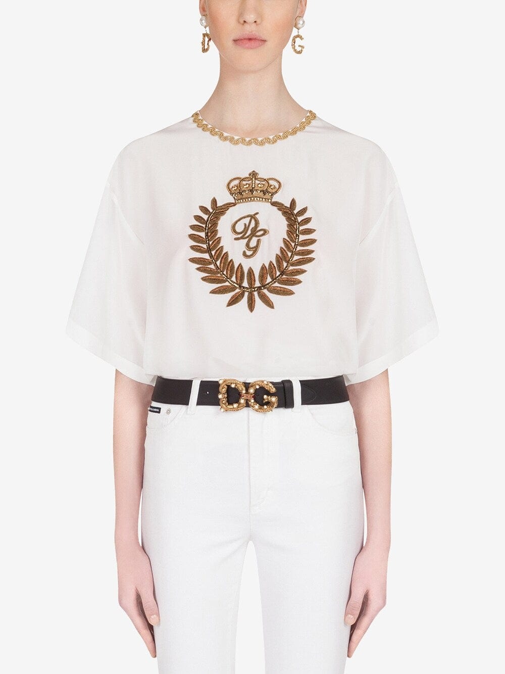 Dolce & Gabbana Logo-Embroidered T-Shirt | Sendegaro