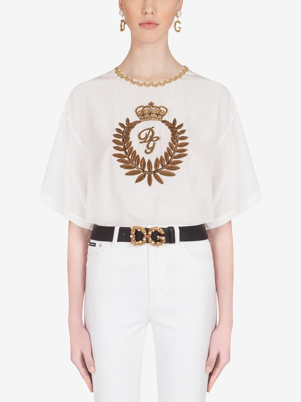Dolce & Gabbana Logo-Embroidered T-Shirt