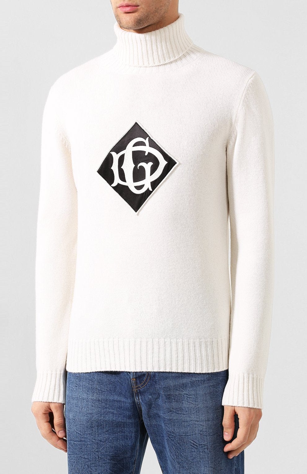 Dolce & Gabbana Logo-Embroidered Turtleneck Sweater