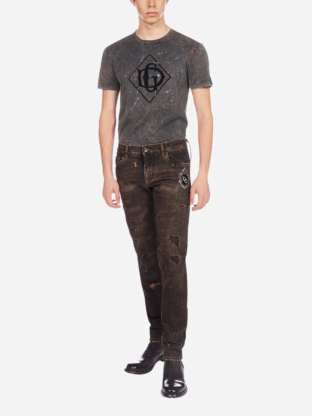 Dolce & Gabbana Logo-Patch Skinny Jeans