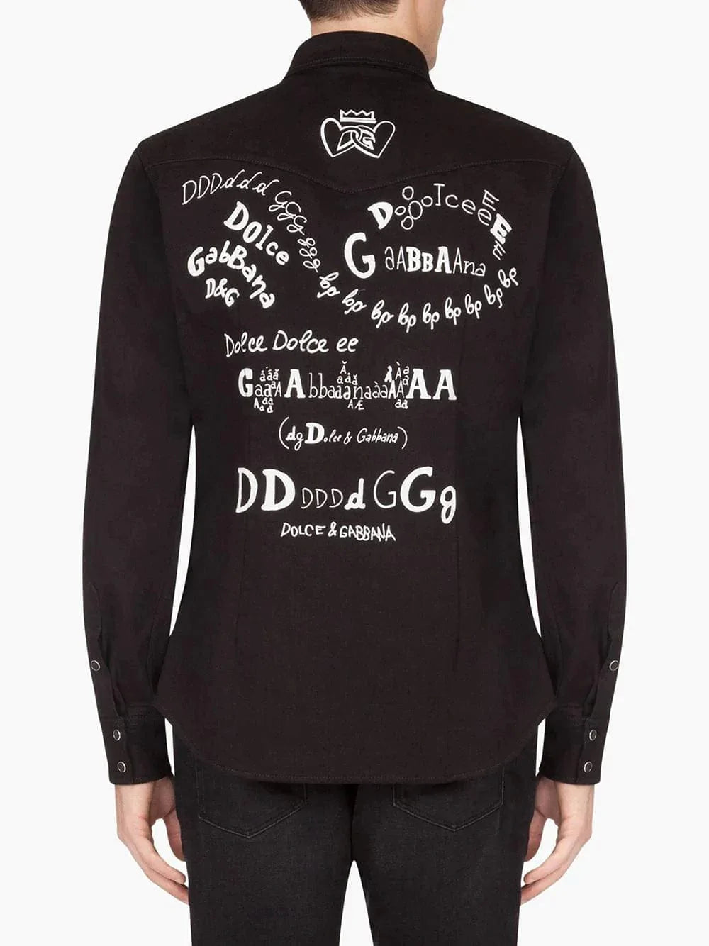 Dolce & Gabbana Logo Print Denim Shirt