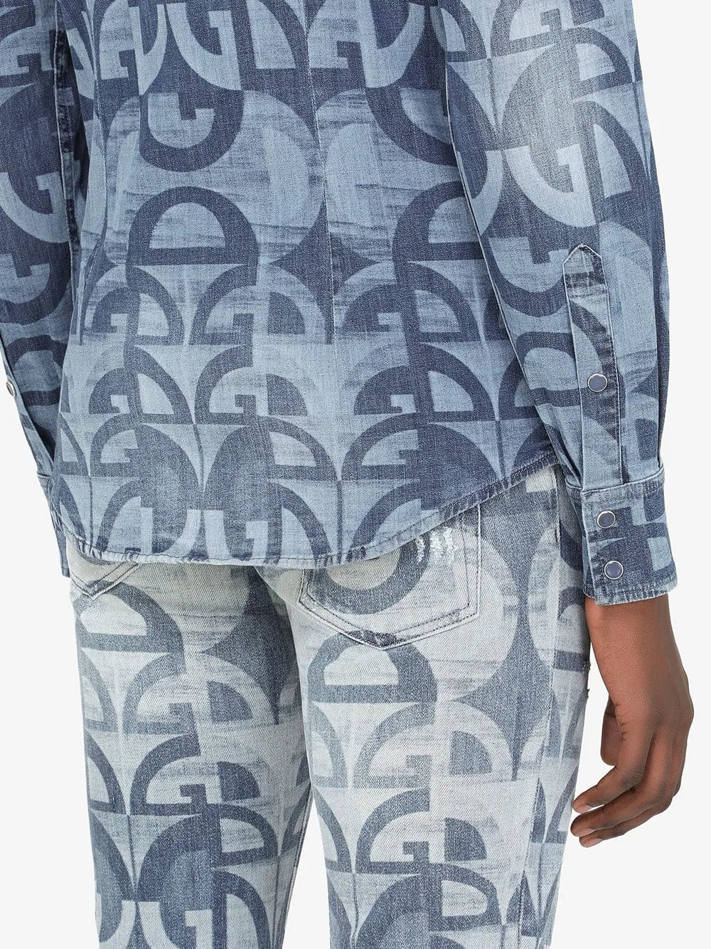 Dolce & Gabbana All-Over Logo Denim Shirt