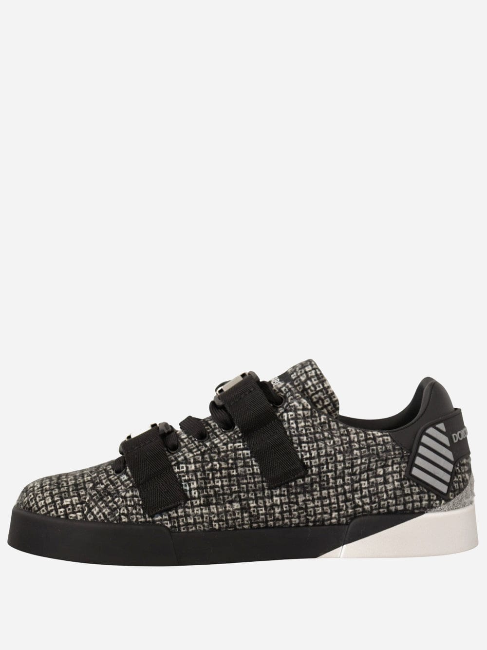 Dolce & Gabbana Logo Strapped Plaid Sneakers