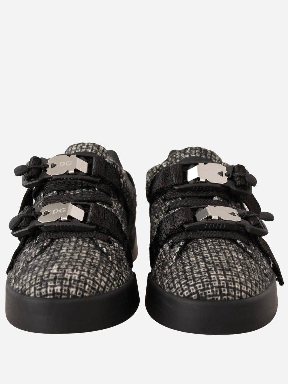 Dolce & Gabbana Logo Strapped Plaid Sneakers