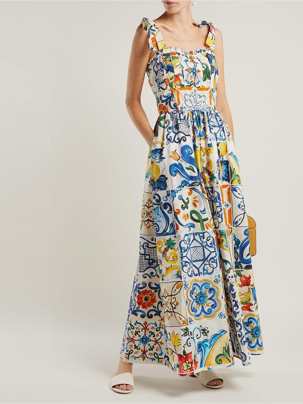 Dolce & Gabbana Majolica Print Cotton Poplin Jumpsuit