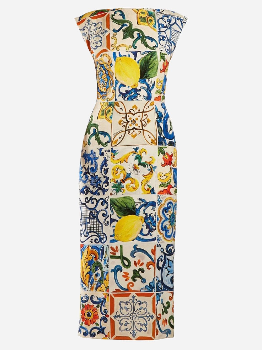 Dolce & Gabbana Majolica Print Fitted Dress