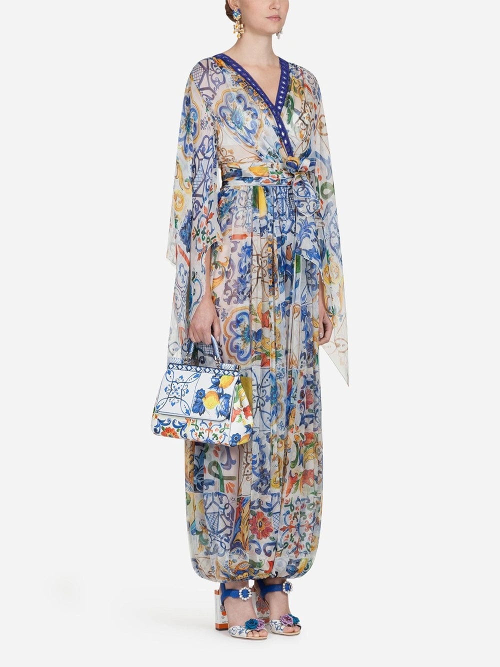 Dolce & Gabbana Majolica-Print Silk Jumpsuit