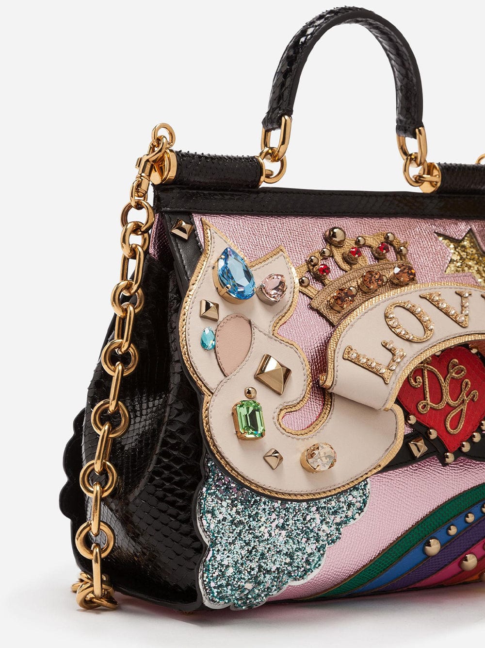 Dolce & Gabbana Medium Sicily Bag In A Mix Of Materials