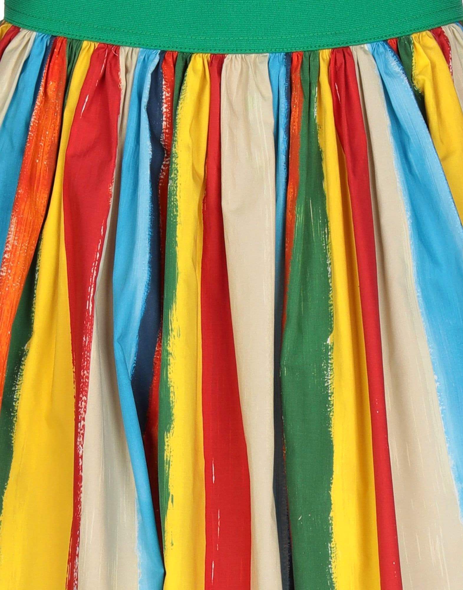 Dolce & Gabbana Multicolor Pleated Midi Skirt