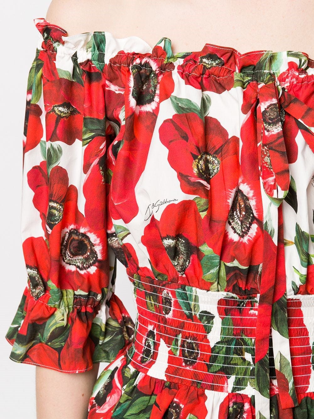 Dolce & Gabbana Off-Shoulder Floral Blouse