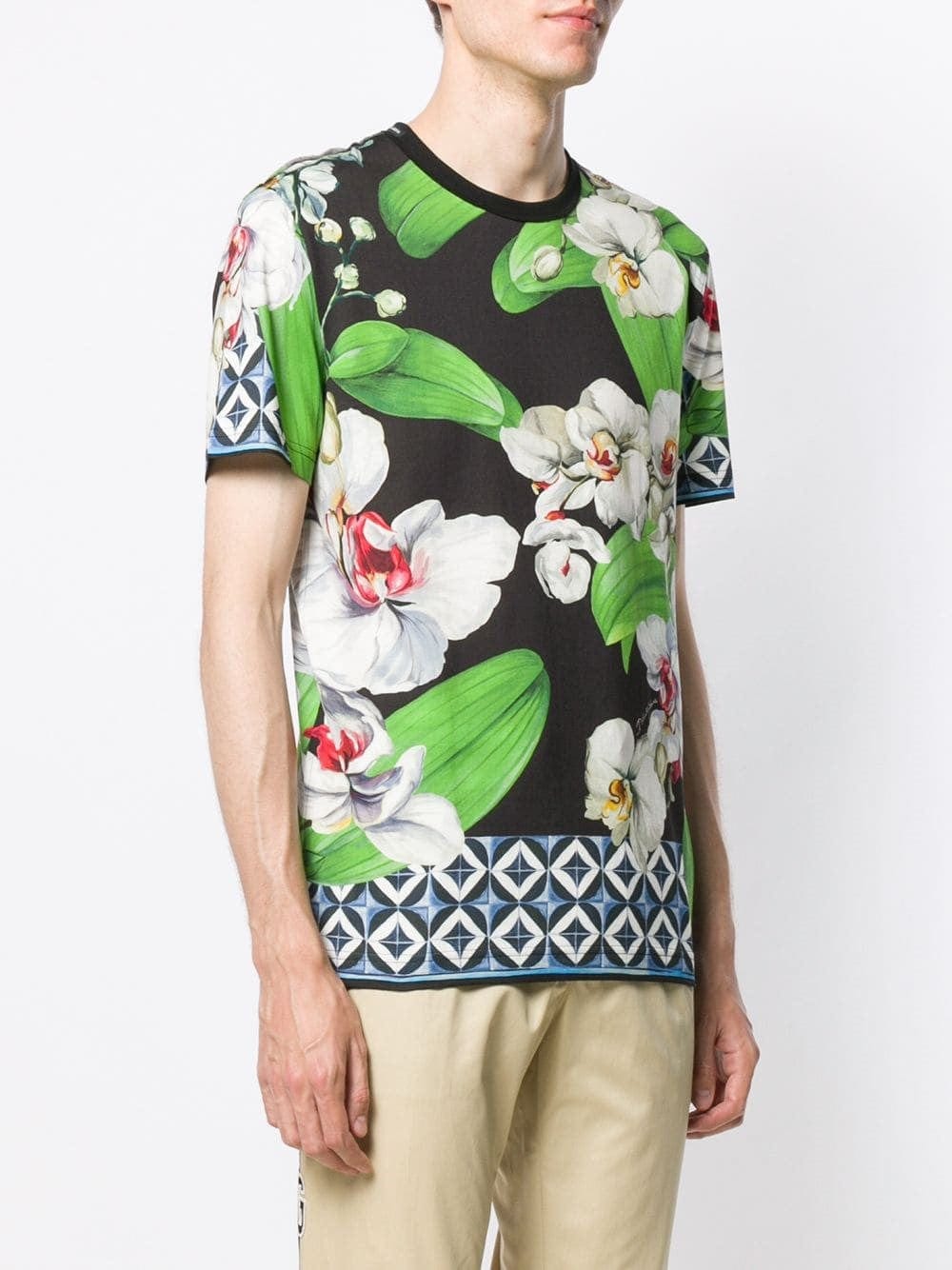 Dolce & Gabbana Orchid Print T-Shirt