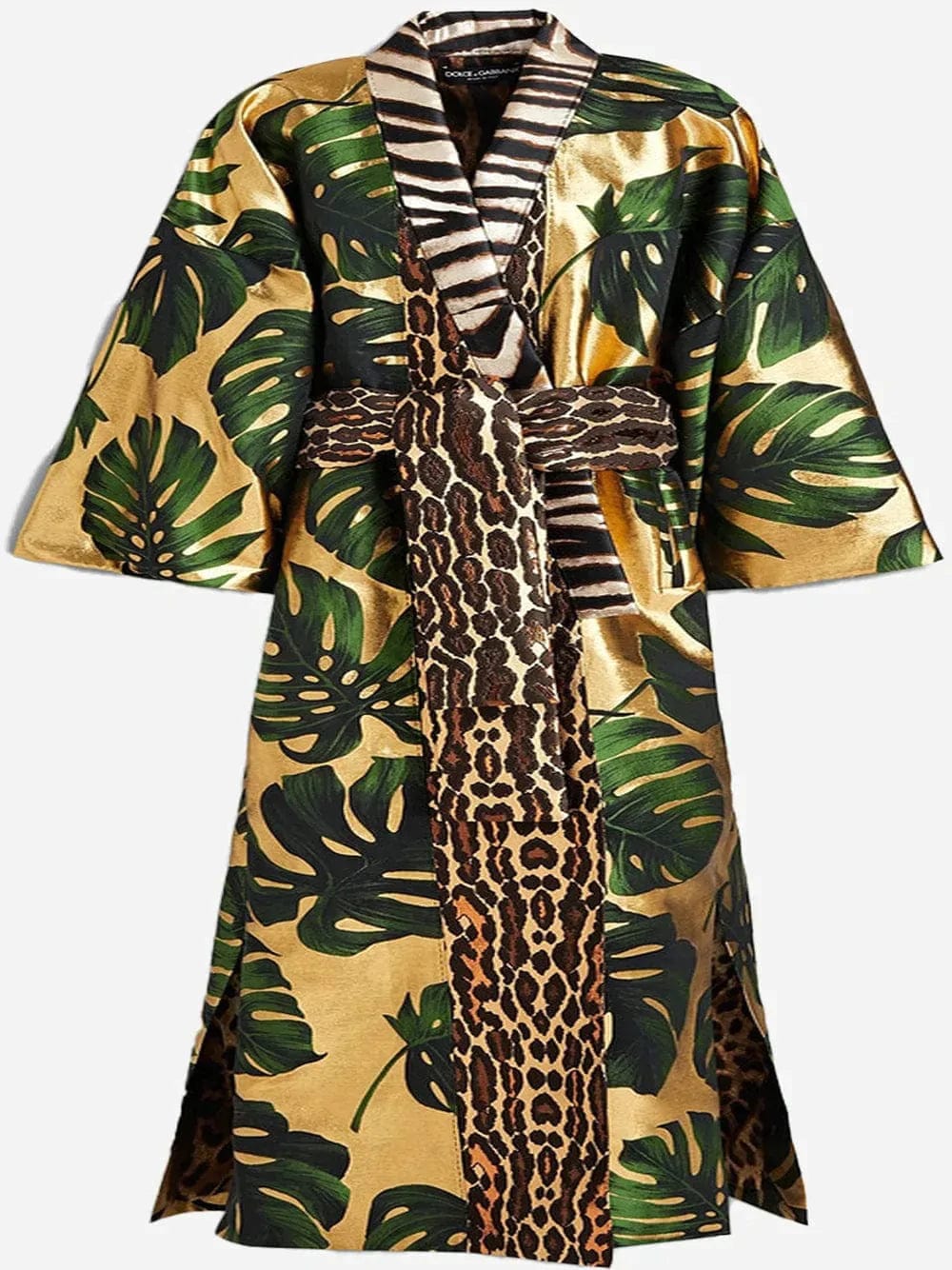 Dolce & Gabbana Oversized Belted Brocade Kimono