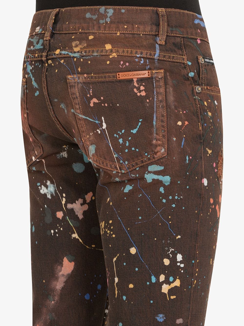 Dolce & Gabbana Paint Splatter-Print Jeans