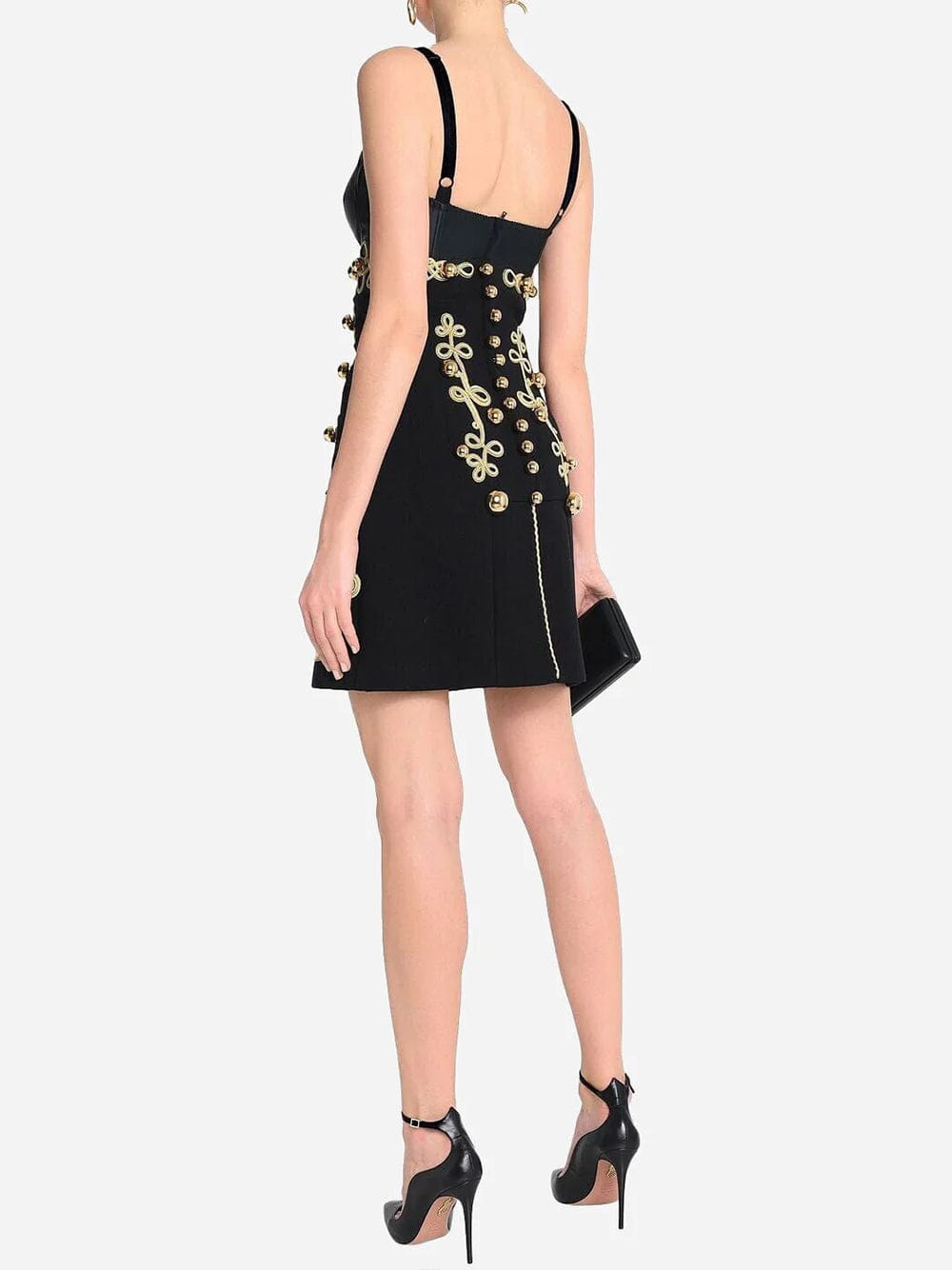 Dolce & Gabbana Panelled Embellished Twill Mini Dress