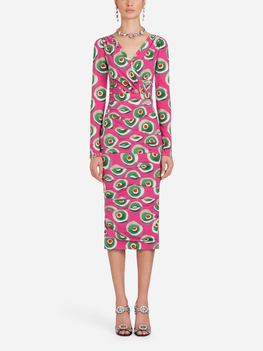 Dolce & Gabbana Pastry-print Silk Midi Dress