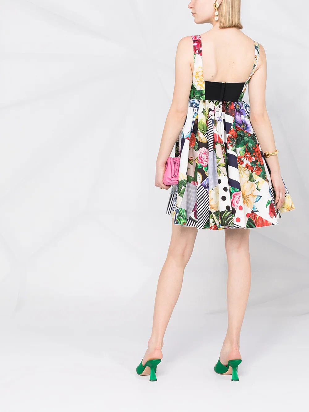 Dolce & Gabbana Patchwork Flared Mini Dress
