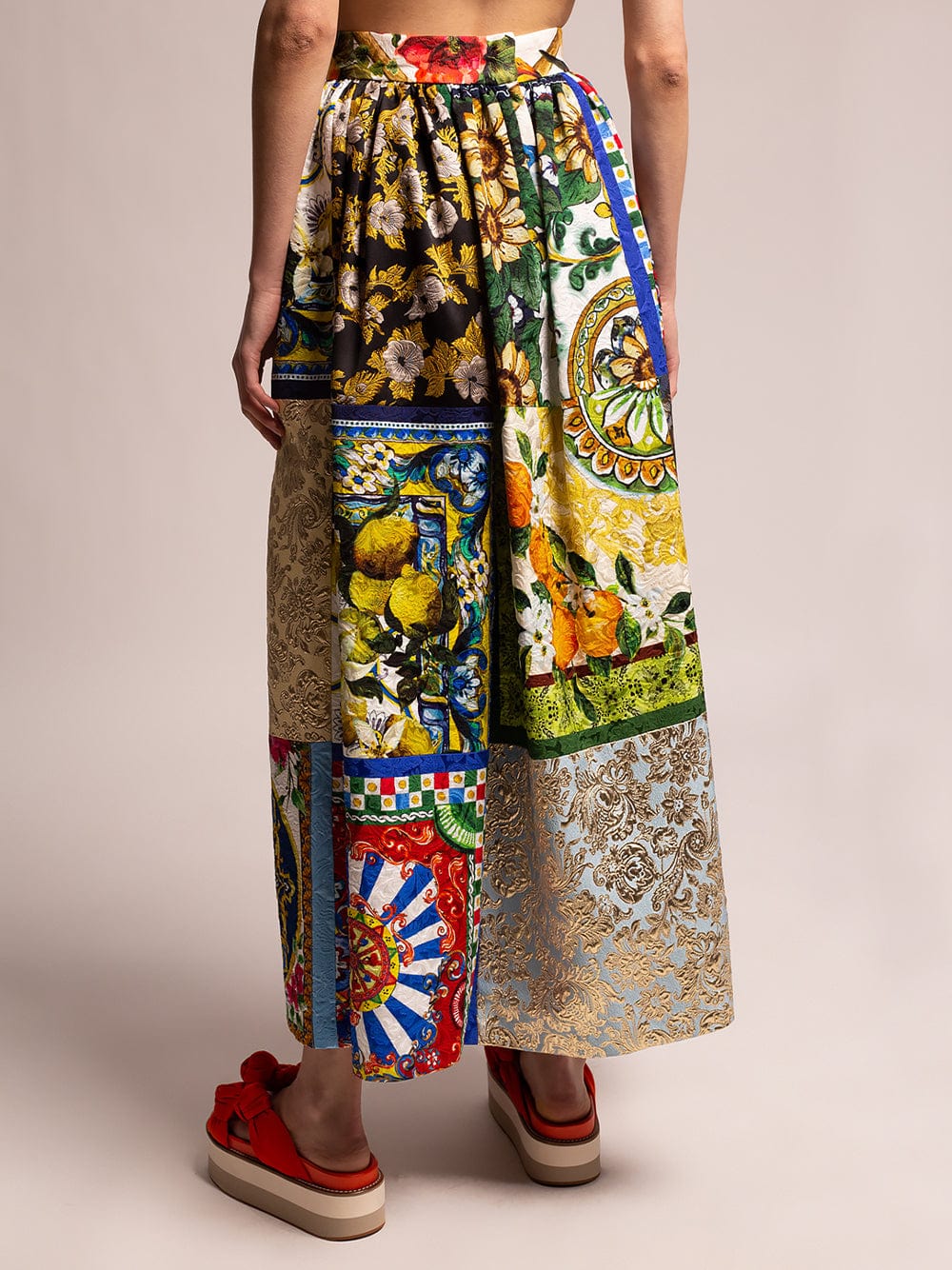 Dolce & Gabbana Patchwork Jacquard And Brocade Maxi Skirt