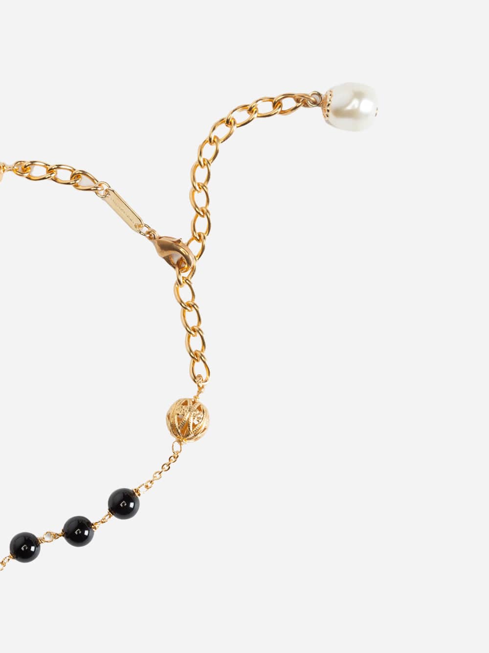 Dolce & Gabbana Pearl Embellished Cross Pendant Necklace