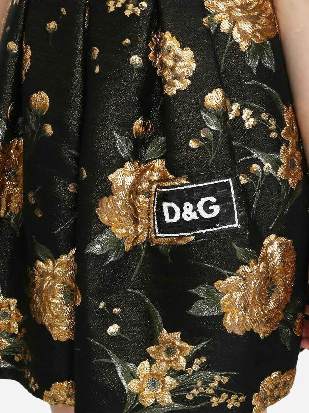 Dolce & Gabbana Pleated Embellished Brocade Mini Dress