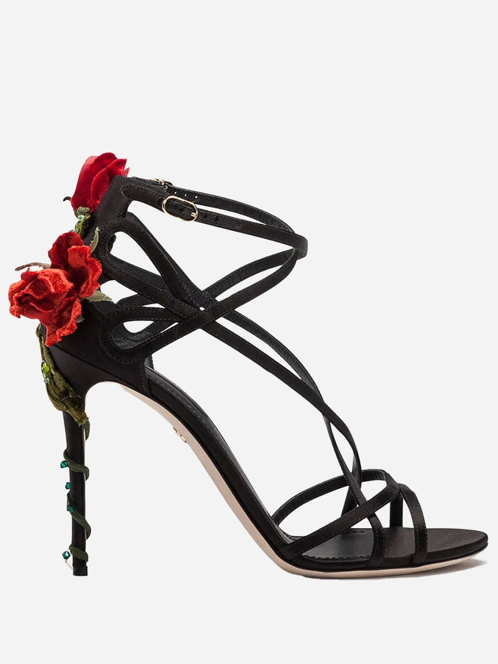 Dolce & Gabbana Rose Embroidery Sandals