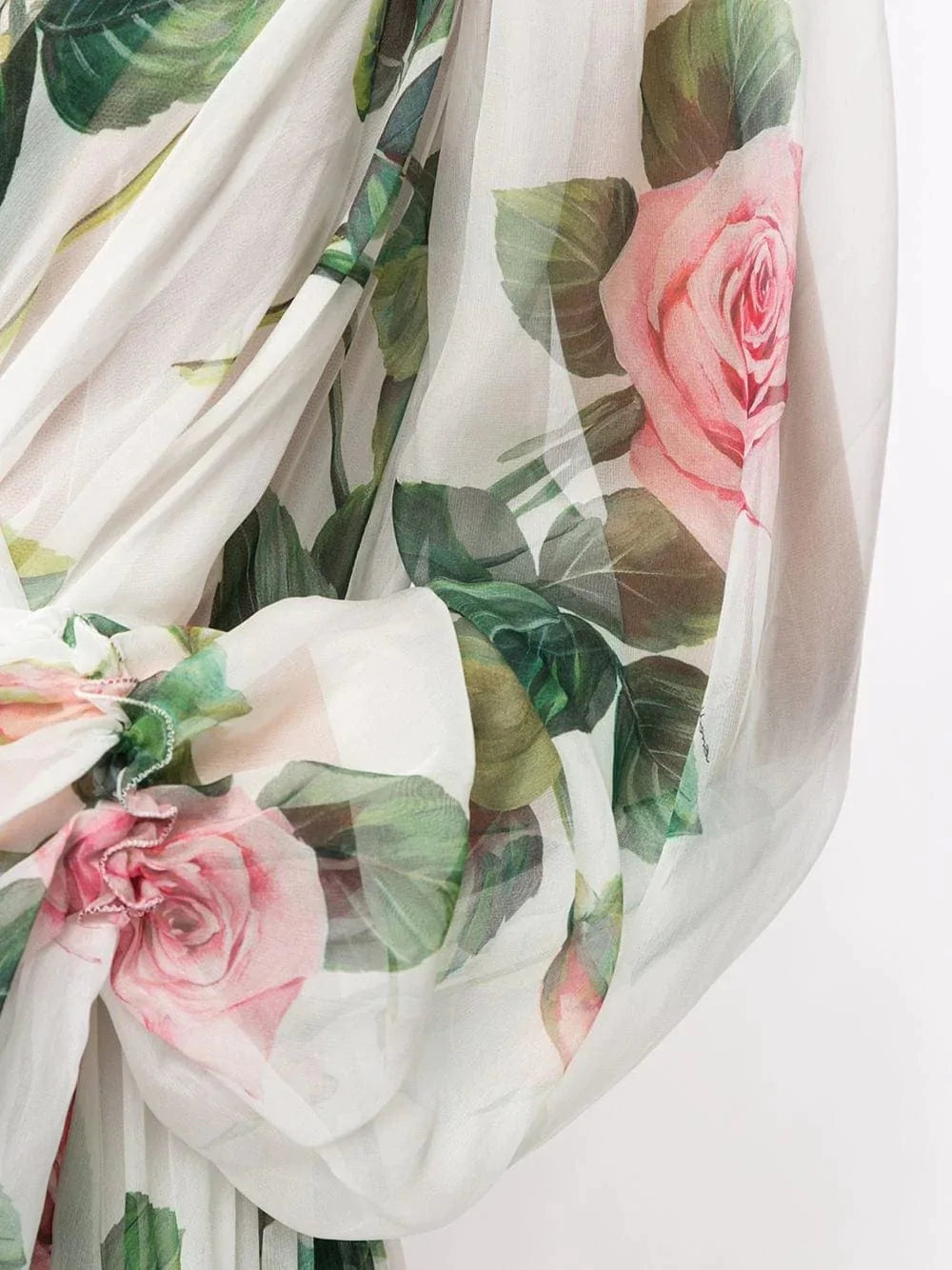 Dolce & Gabbana Rose-Print Belted Dress