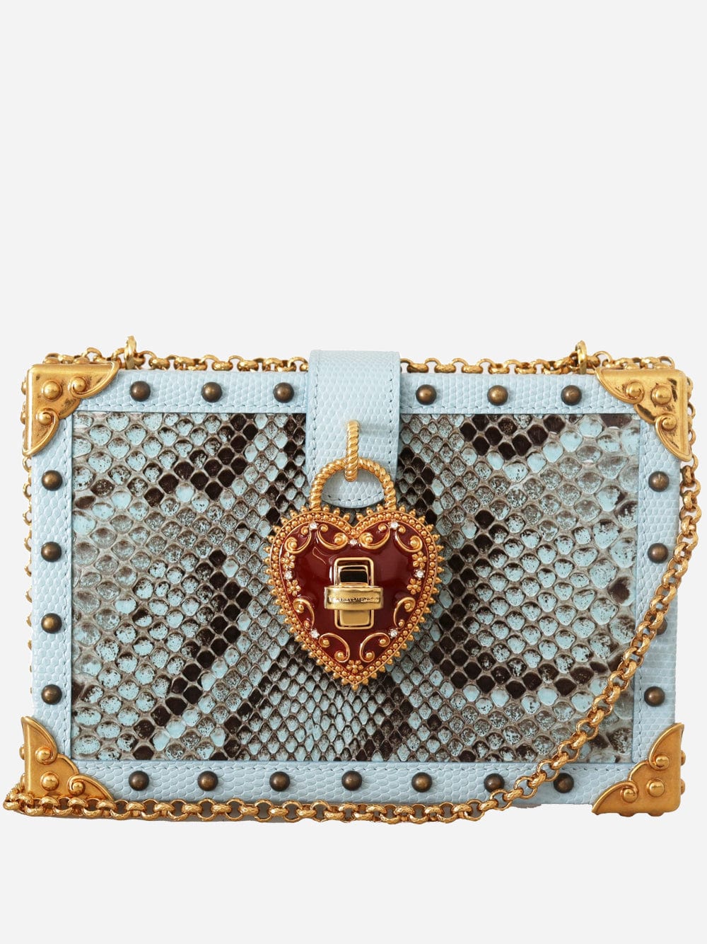 Dolce & Gabbana Sacred Heart Studded Clutch Bag