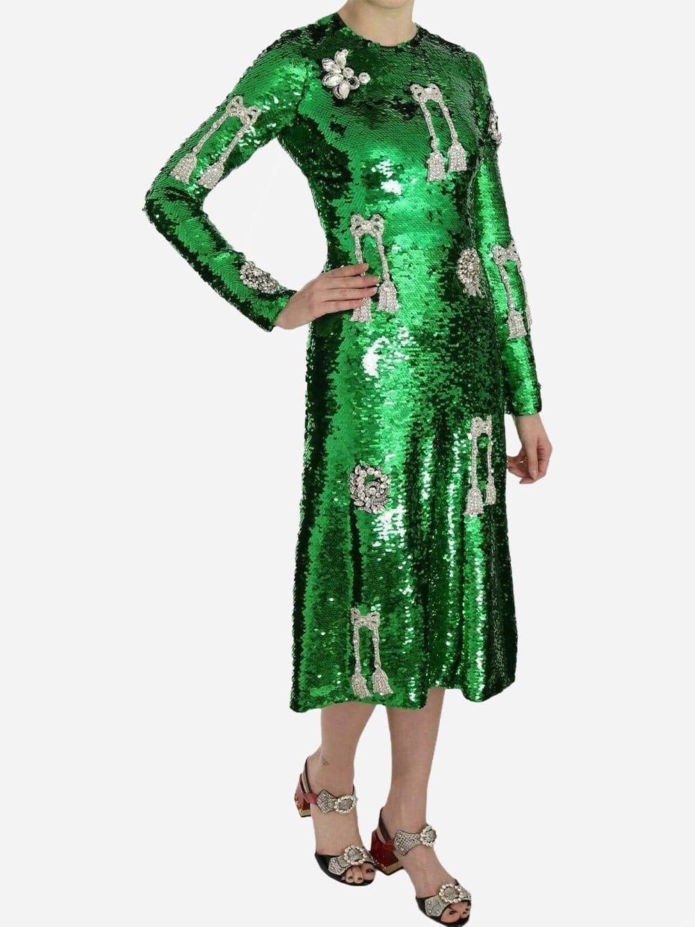 Dolce & Gabbana Sequined Embellished Midi Dress