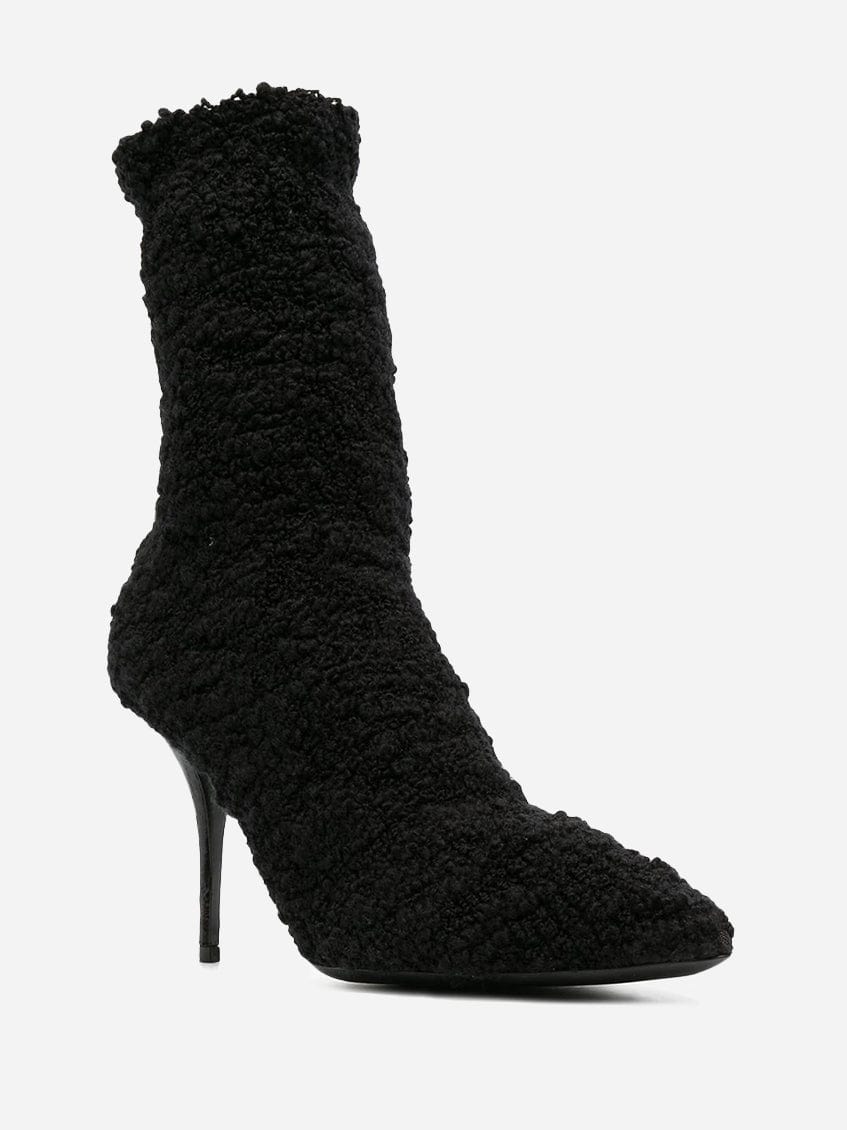 Dolce & Gabbana Shearling Stiletto Heel Boots